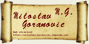 Miloslav Goranović vizit kartica